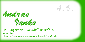 andras vanko business card